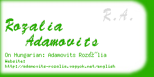 rozalia adamovits business card